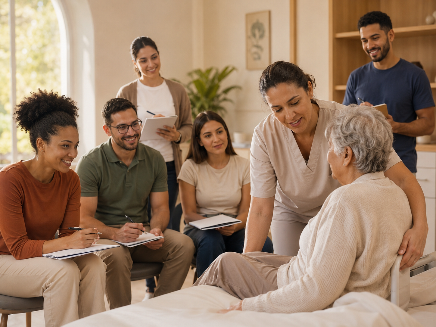Turma em formação de cuidadores